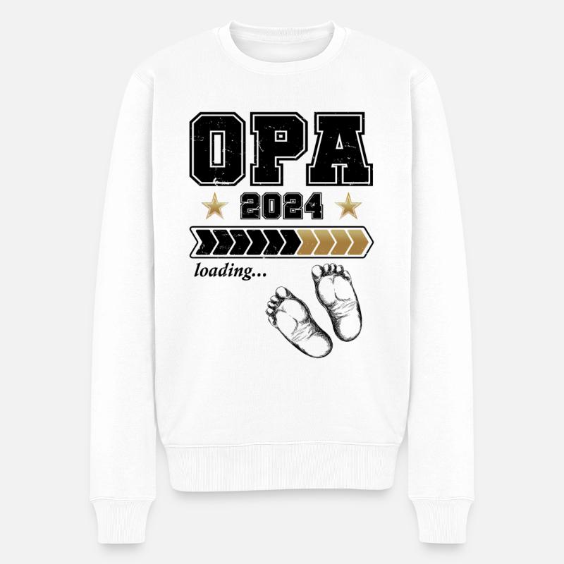 Opa 2024 Loading - Männer Premium Bio Pullover - Weiß