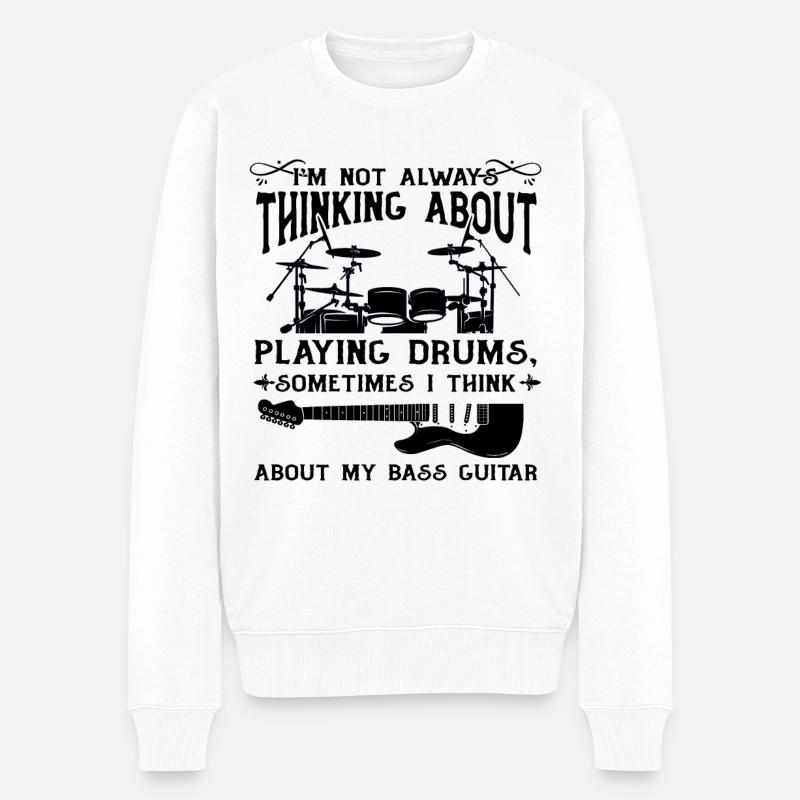 Drum Player Quotes Drummer Quotes - Men's Premium Organic Jumper - white