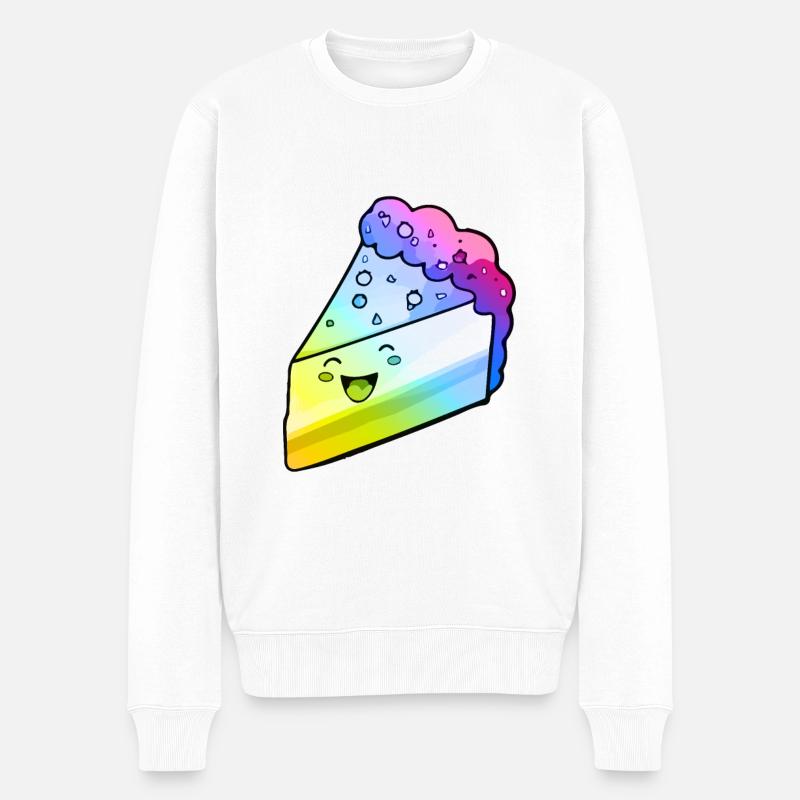 Käsekuchen Cake Bunt - Männer Premium Bio Pullover - Weiß