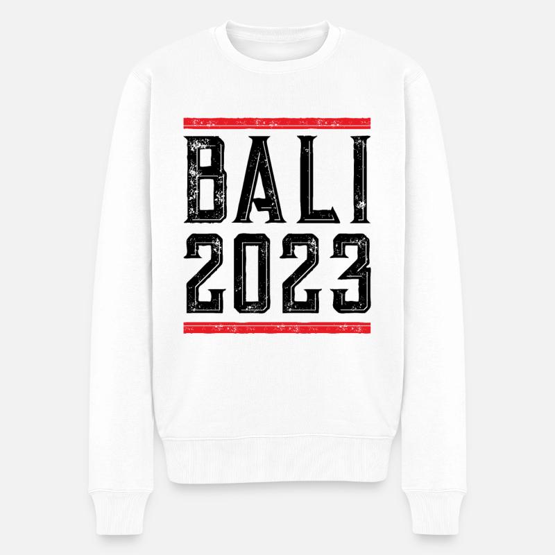 Bali 2023 - Männer Premium Bio Pullover - Weiß