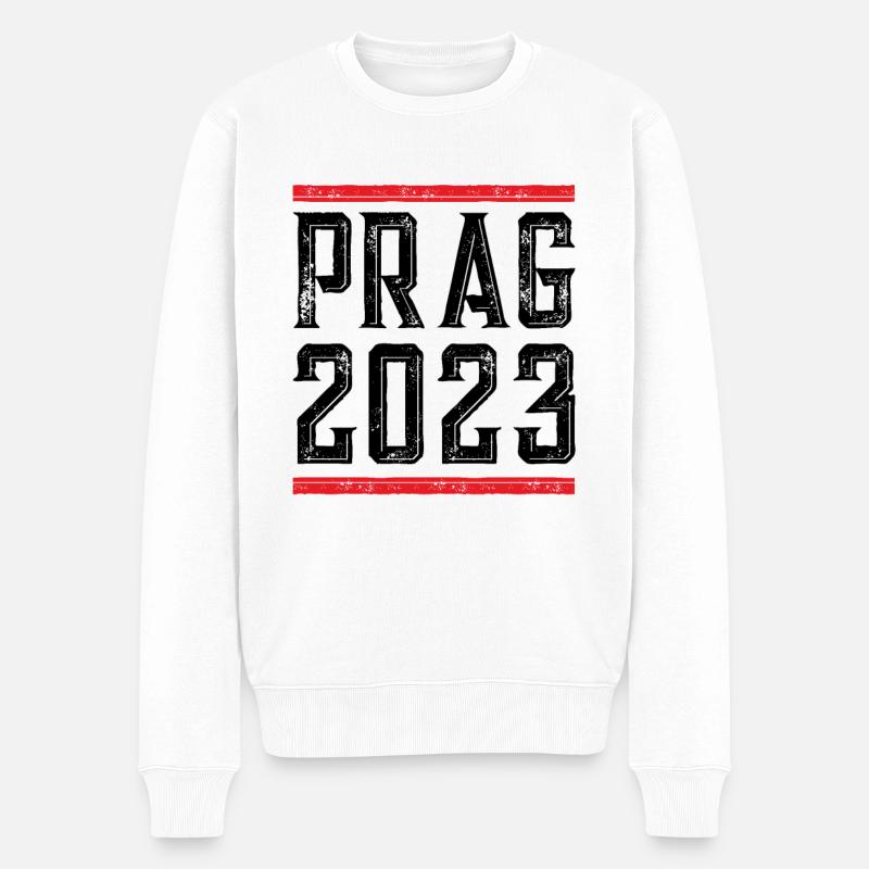 Prague 2023 - Pull Premium bio Homme - blanc