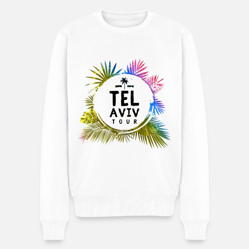 Tel Aviv Tour Voyage coloré - Pull Premium bio Homme - blanc