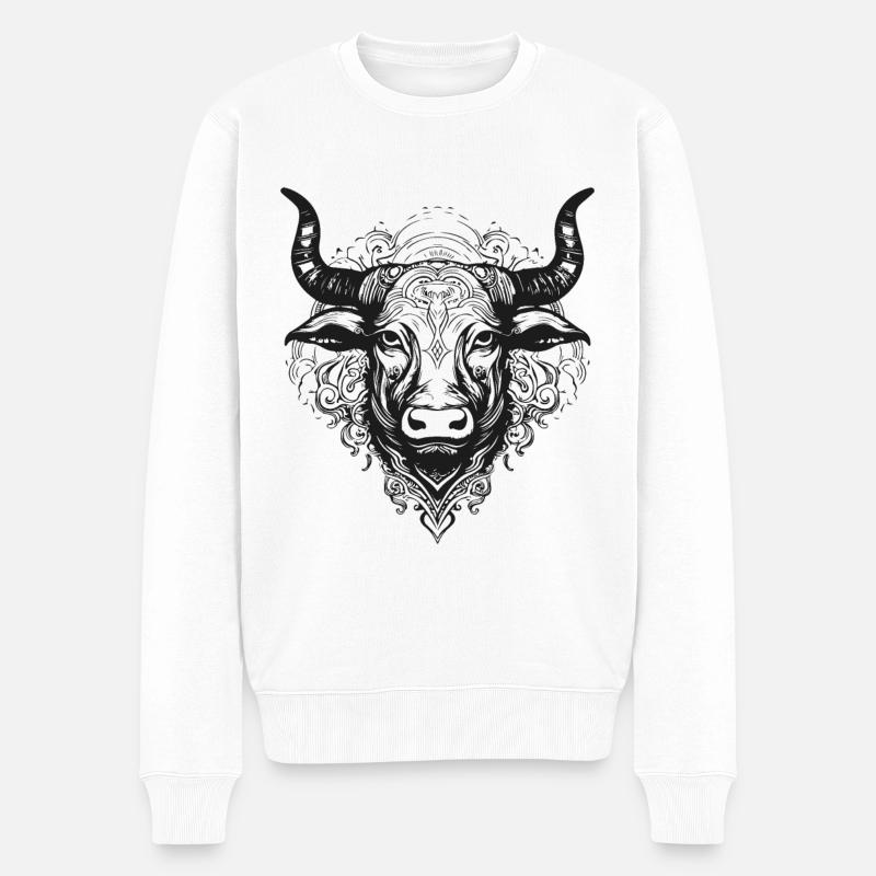 Bull Mandala Boho - Pull Premium bio Homme - blanc