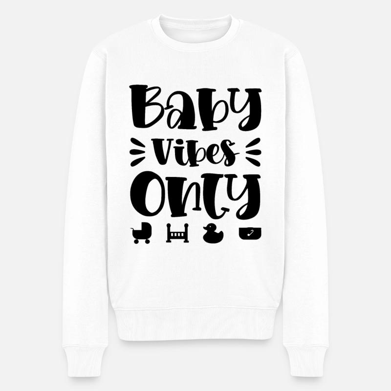 baby vibes only - Männer Premium Bio Pullover - Weiß