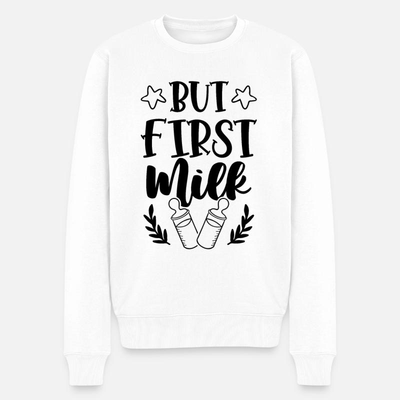 Lait pour bébé - Pull Premium bio Homme - blanc