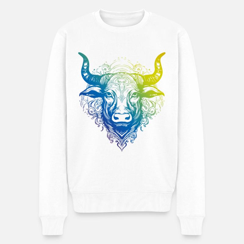 Bull Mandala Boho - Pull Premium bio Homme - blanc