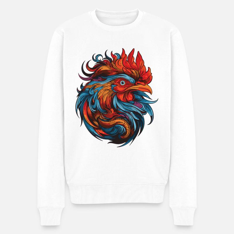 Portrait de coq - Pull Premium bio Homme - blanc