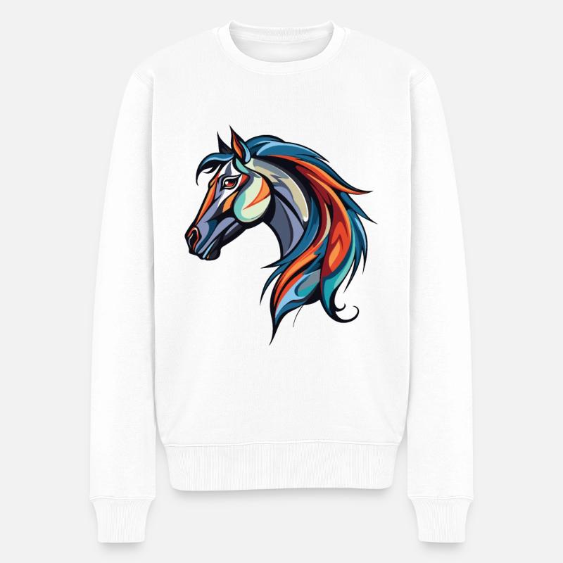 Portrait de cheval - Pull Premium bio Homme - blanc