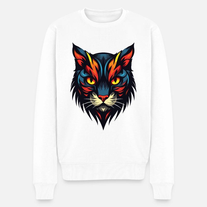 Portrait de chat - Pull Premium bio Homme - blanc