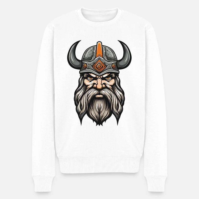 Guerrier viking Valhalla Odin - Pull Premium bio Homme - blanc