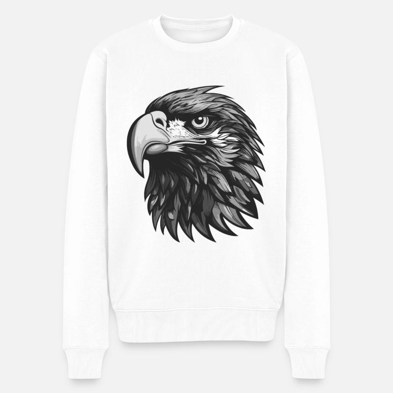 Portrait d’aigle animal - Pull Premium bio Homme - blanc