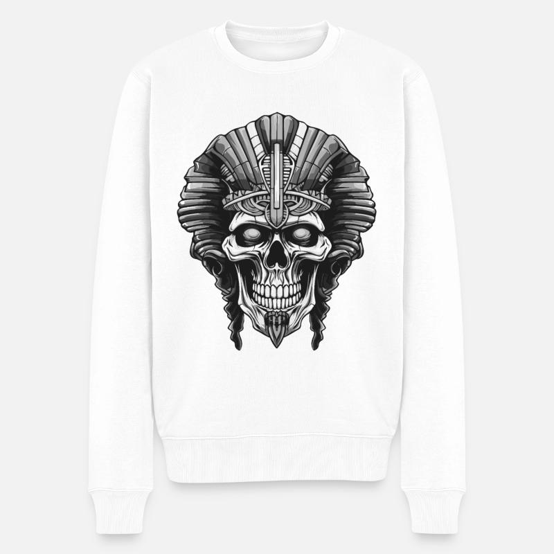 Symbole du crâne de pharaon - Pull Premium bio Homme - blanc
