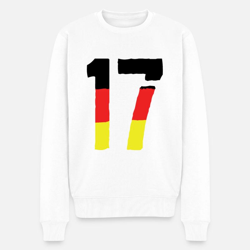 17 Symbole numérique Allemagne - Pull Premium bio Homme - blanc