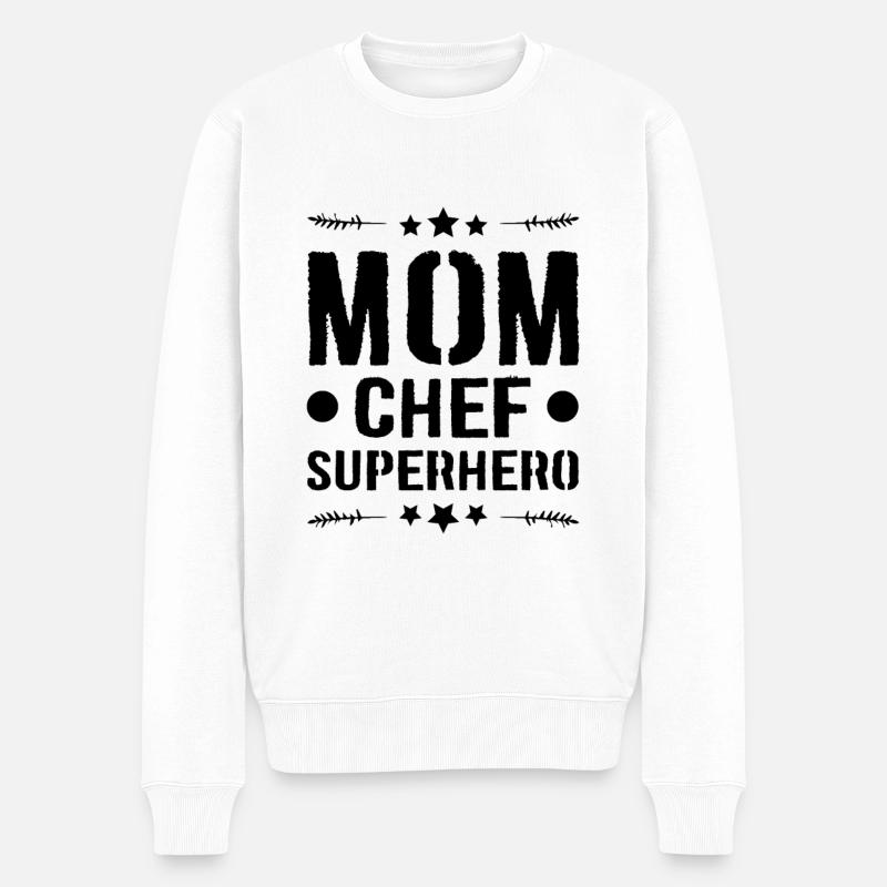 Maman Chef Super-héros Maman - Pull Premium bio Homme - blanc