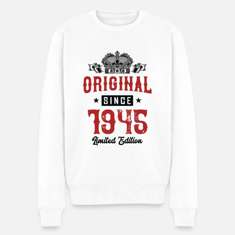 1945 limited edition - Männer Premium Bio Pullover - Weiß