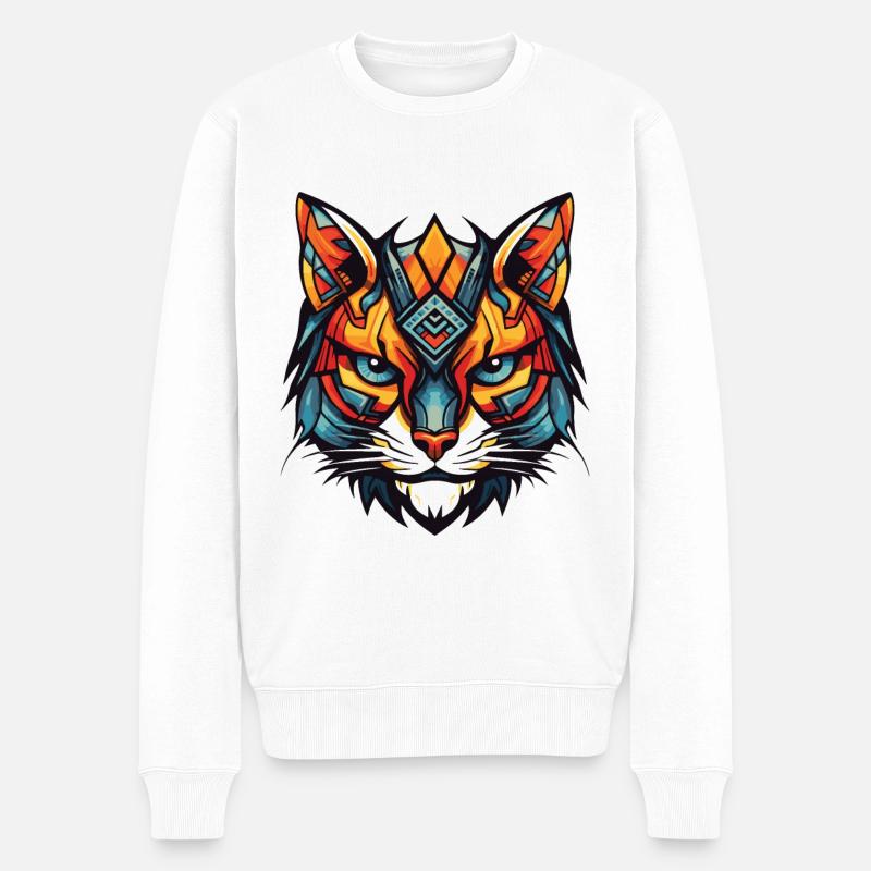 Tête de chat - Pull Premium bio Homme - blanc