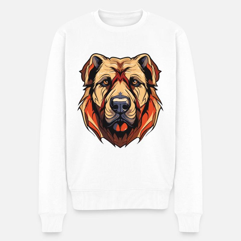Kangal Hund Kopf - Männer Premium Bio Pullover - Weiß