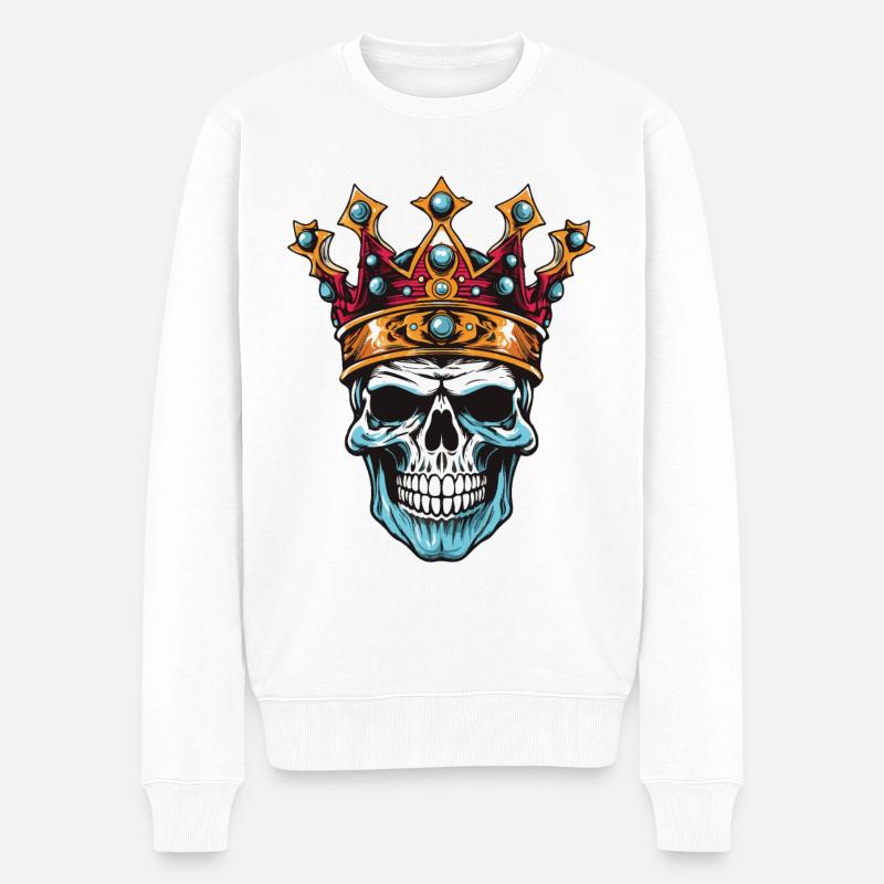 Couronne du Roi Crâne - Pull Premium bio Homme - blanc