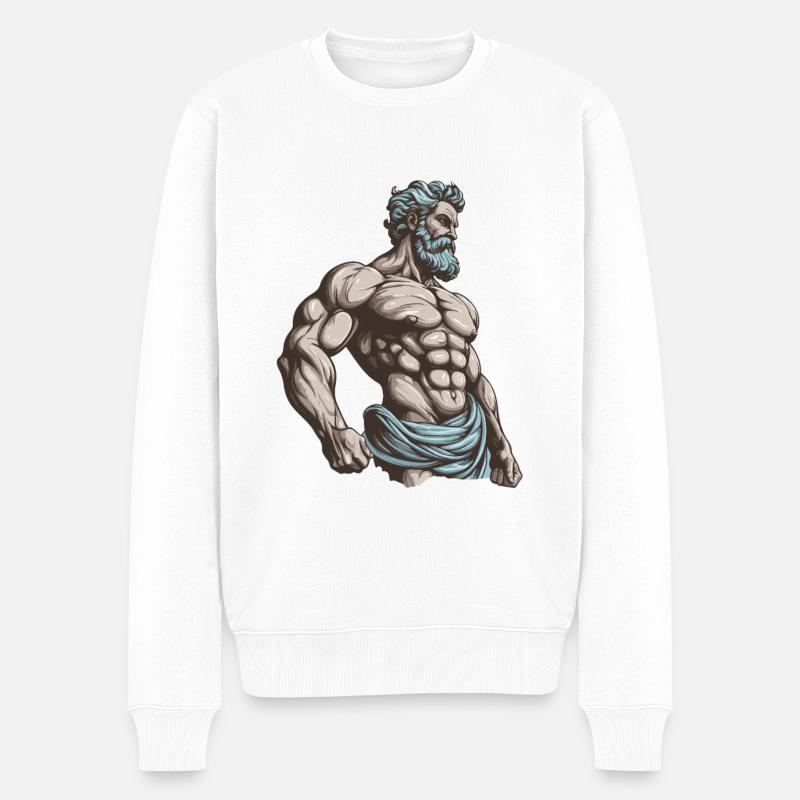Muscles Workout Gym Bodybuilder - Pull Premium bio Homme - blanc