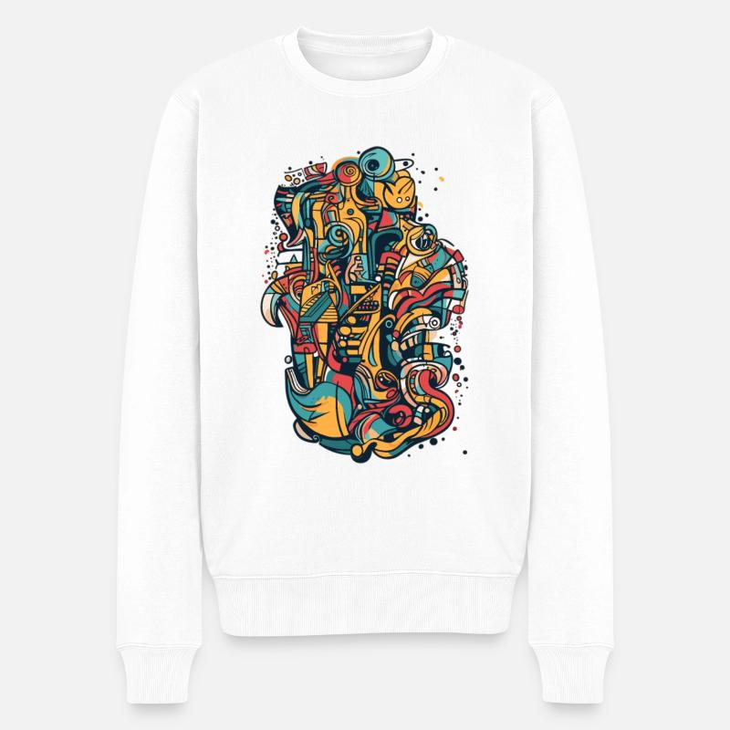 Musik - Männer Premium Bio Pullover - Weiß