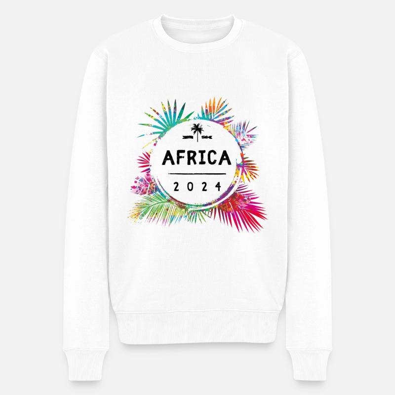 Afrika 2024 Bunt - Männer Premium Bio Pullover - Weiß