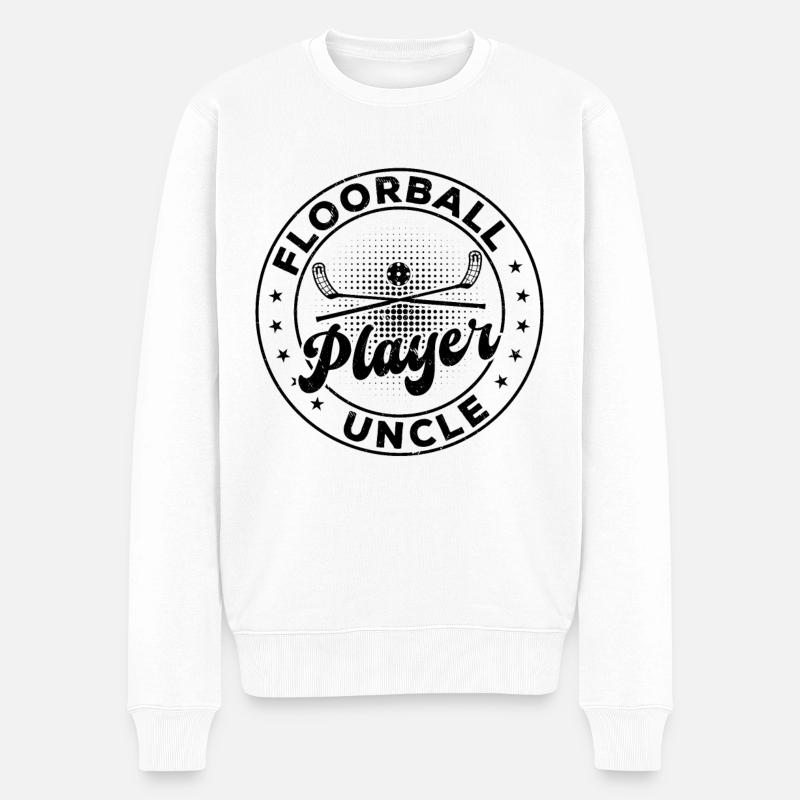 Floorball Player Uncle - Männer Premium Bio Pullover - Weiß