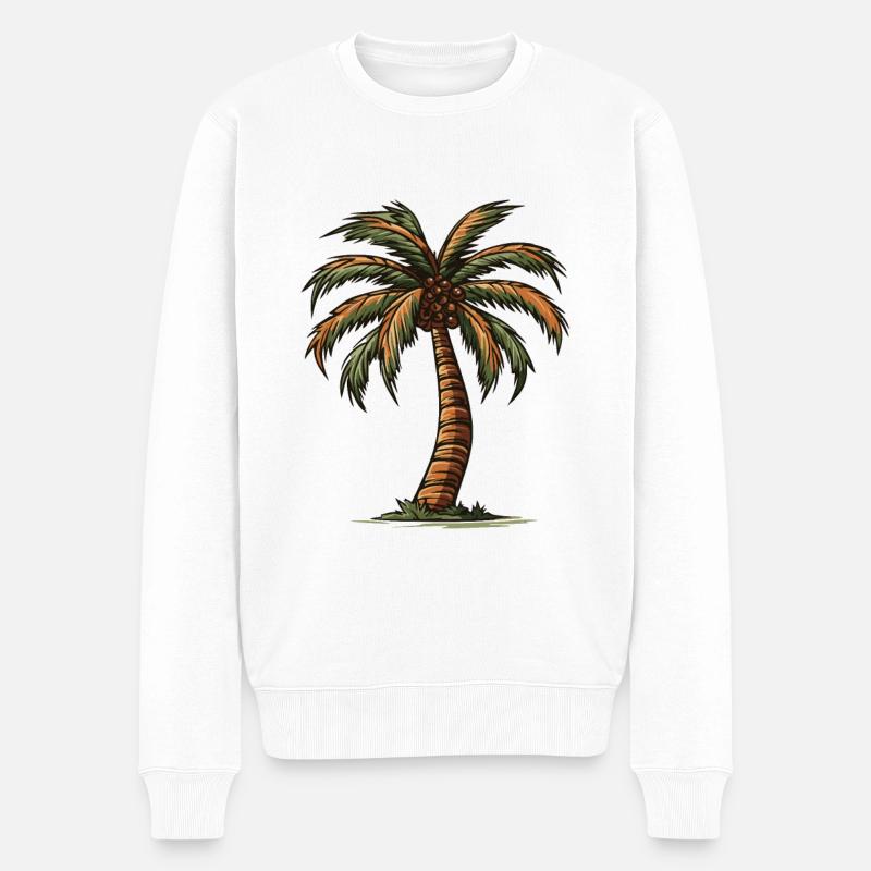 Palme Symbol - Männer Premium Bio Pullover - Weiß