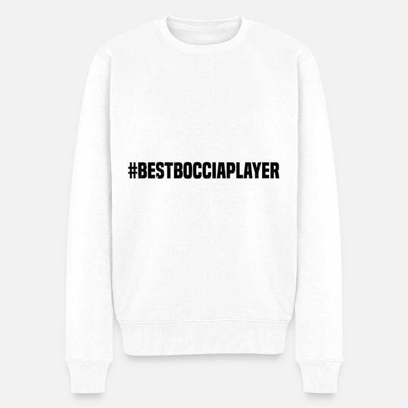 #BestBocciaPlayer - Joueur de pétanque - Pull Premium bio Homme - blanc