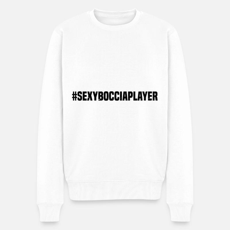 #SexyBocciaPlayer - Bocce Ball Player - Männer Premium Bio Pullover - Weiß