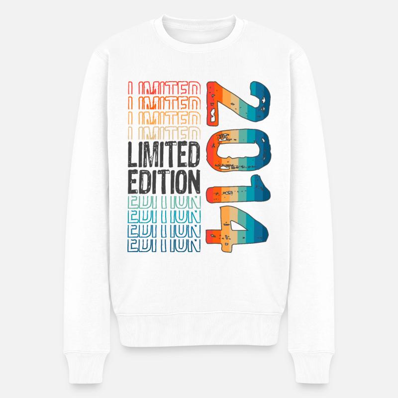 Limited Edition seit 2014 Geburtstag Vintage 2014 - Männer Premium Bio Pullover - Weiß