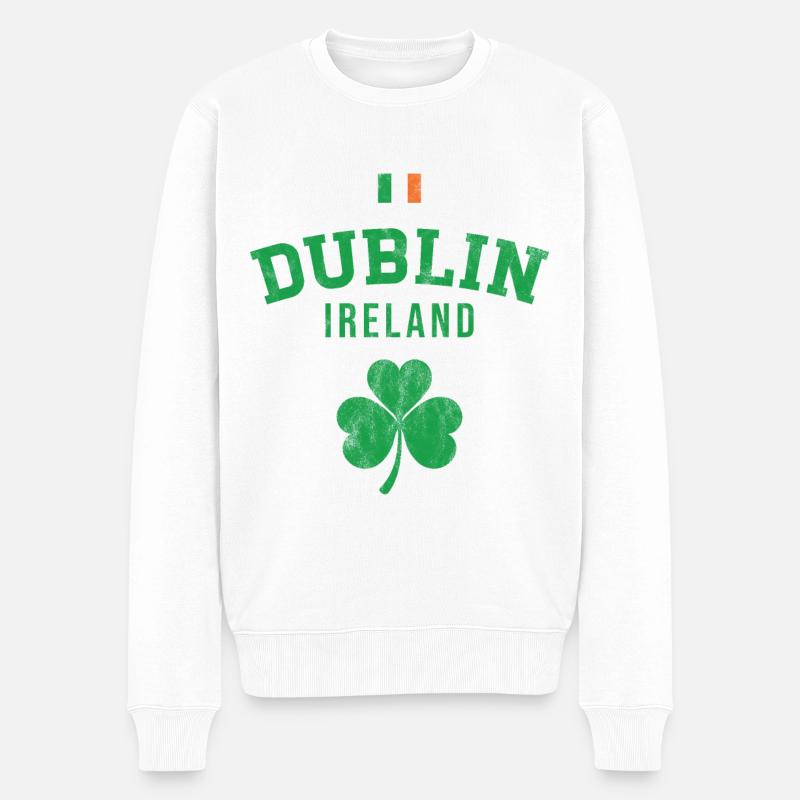 Dublin, Irlande - Pull Premium bio Homme - blanc