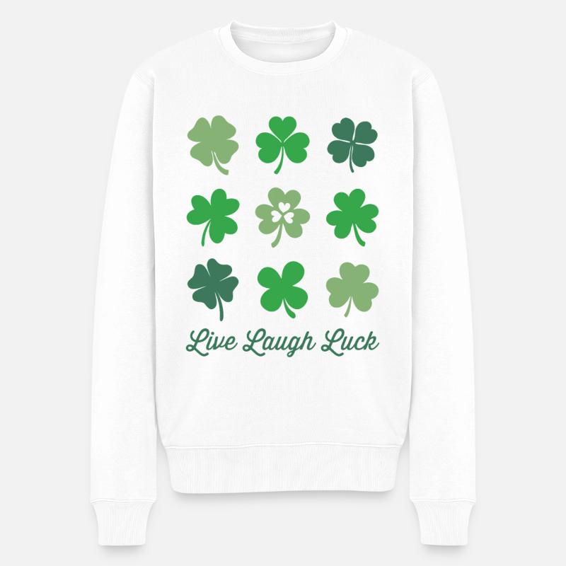 Live-Lachglück - Männer Premium Bio Pullover - Weiß