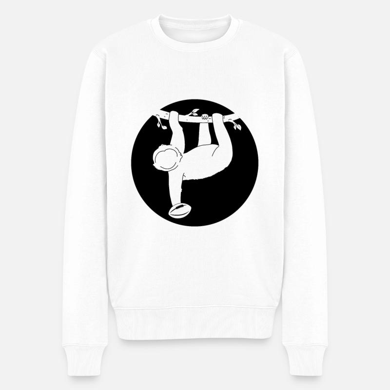 Rugby Sloth Rugby Player Sloth Rugby Sloth - Männer Premium Bio Pullover - Weiß