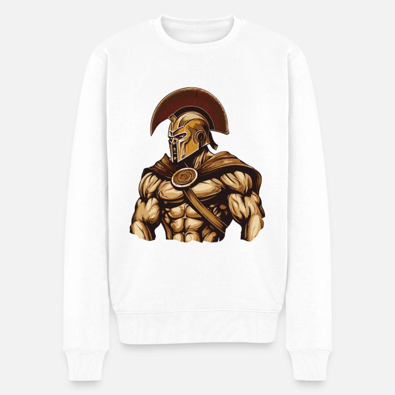 Muscles de gladiateur spartiate - Pull Premium bio Homme - blanc