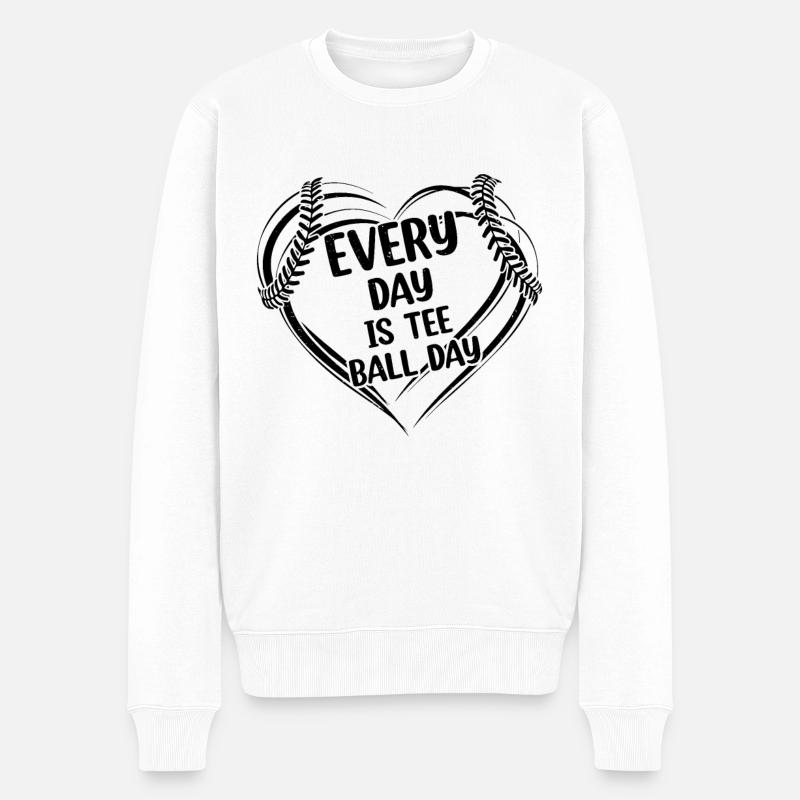 Every day is Tee-ball day - Männer Premium Bio Pullover - Weiß