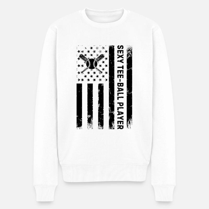 Sexy Tee-ball Player - Männer Premium Bio Pullover - Weiß