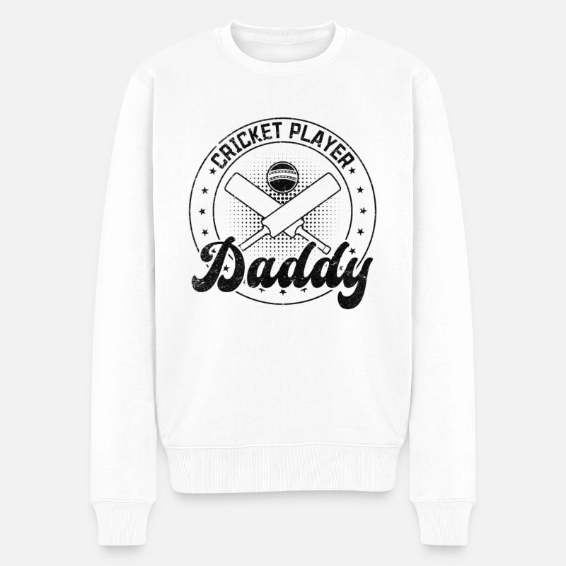 Papa joueur de cricket - Pull Premium bio Homme - blanc