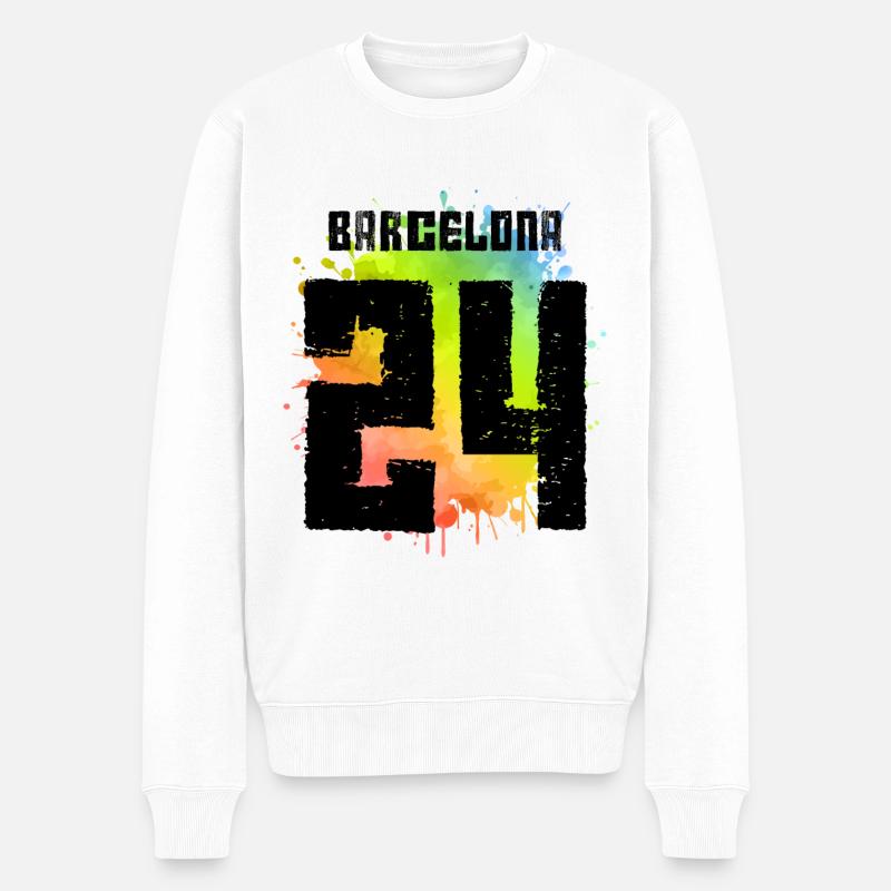 Maillot Barcelone 24 2024 - Pull Premium bio Homme - blanc