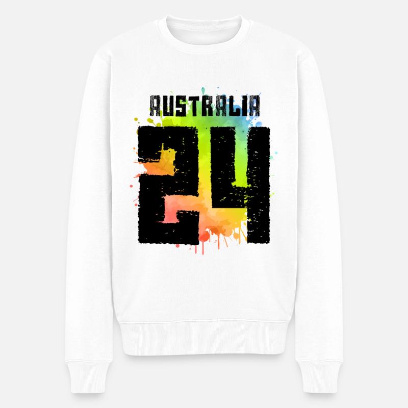 Maillot Australie 24 2024 - Pull Premium bio Homme - blanc