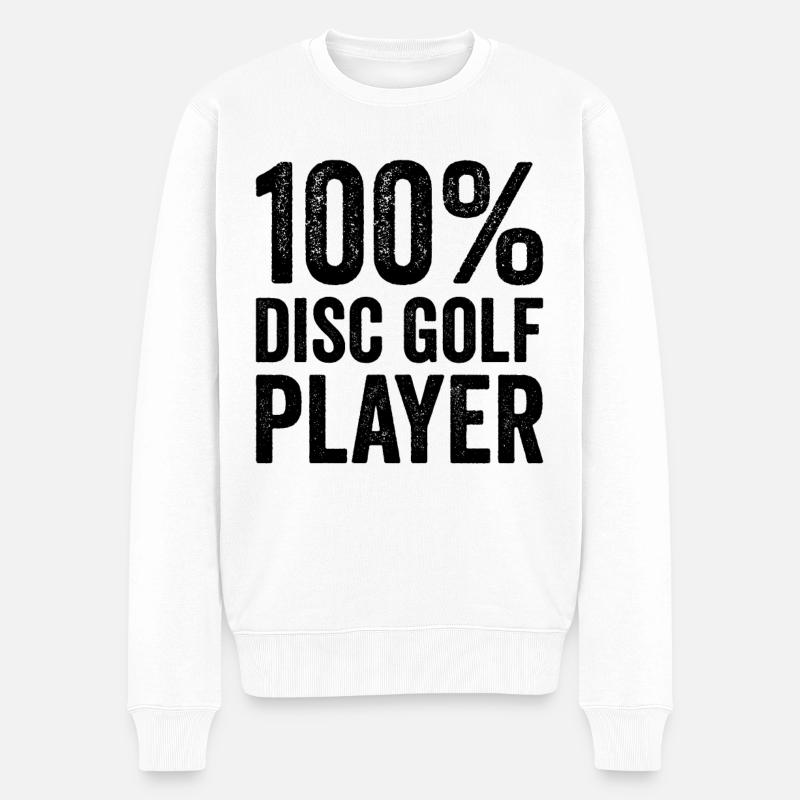 Lecteur 100 % Disc Golf - Pull Premium bio Homme - blanc