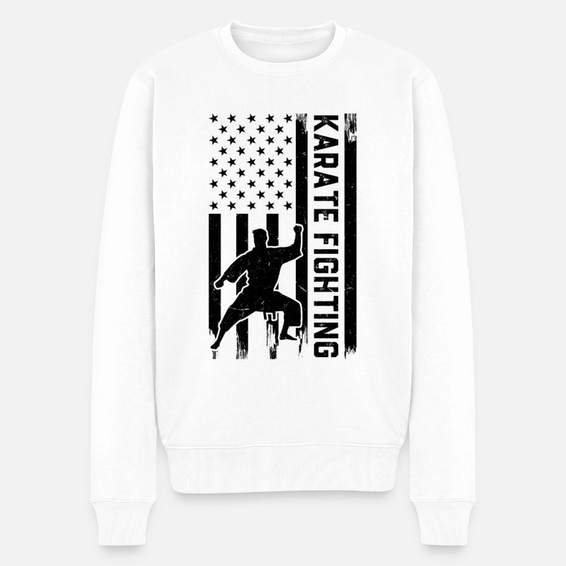 Karaté combattant Karaté Combattant - Pull Premium bio Homme - blanc