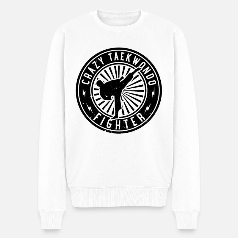 Combattant fou de taekwondo - Pull Premium bio Homme - blanc