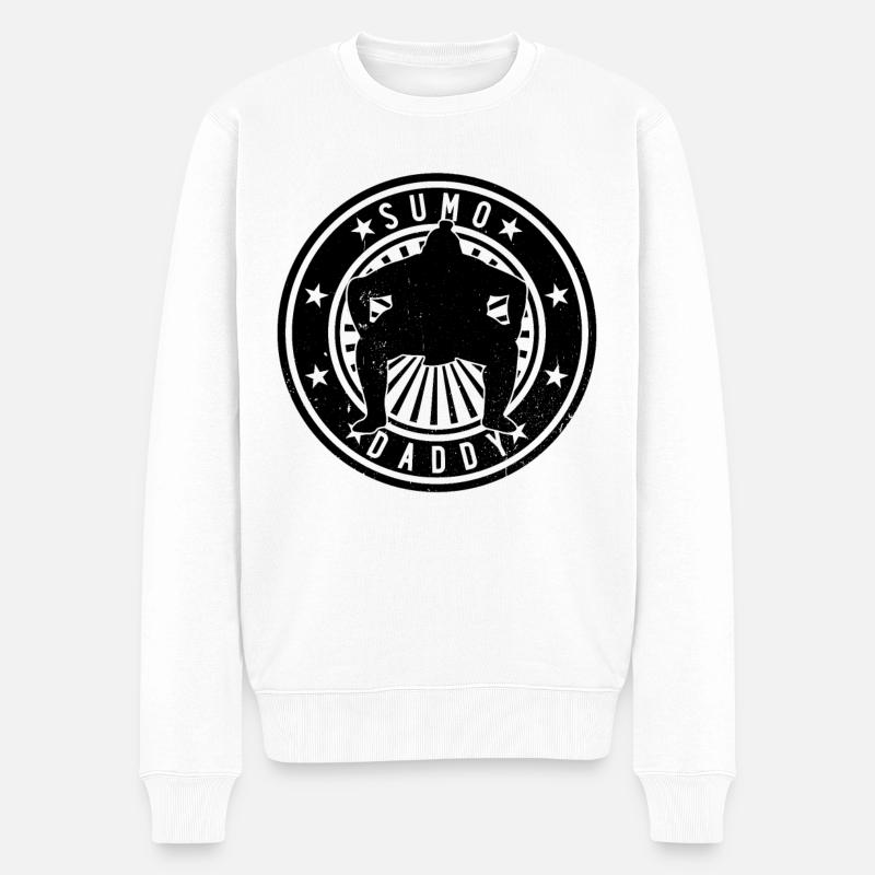 Sumo Daddy Sumo Wrestler - Männer Premium Bio Pullover - Weiß