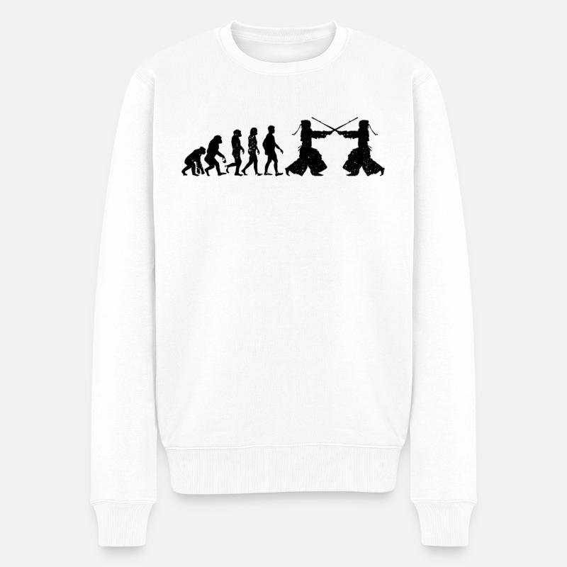 Kendo Evolution Kendo Fighter - Men's Premium Organic Jumper - white