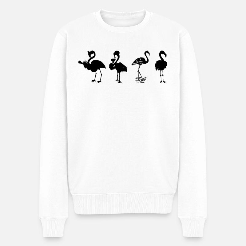 Party Flamingos Funny Flamingos - Männer Premium Bio Pullover - Weiß