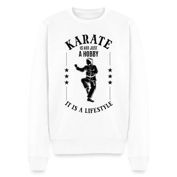 Le karaté n’est pas seulement un passe-temps, c’est un mode de vie - - Pull Premium bio Homme - blanc - Devant - Thijin (182cm)
