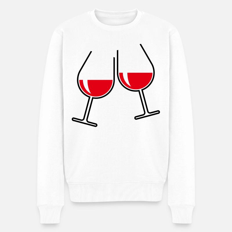 X2x Rot (Zweifarbig) - Männer Premium Bio Pullover - Weiß