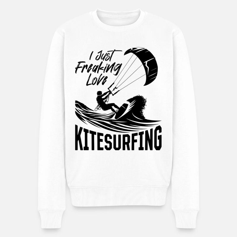 Kitesurf Kitesurfer - J’adore - Pull Premium bio Homme - blanc