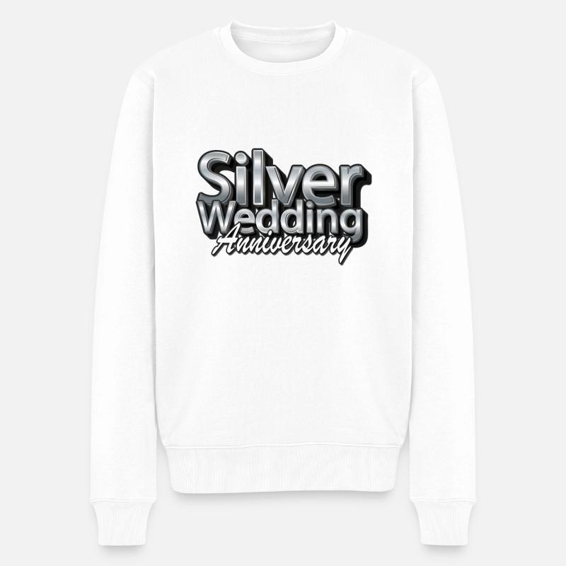 Silberhochzeit kann kommen - Männer Premium Bio Pullover - Weiß