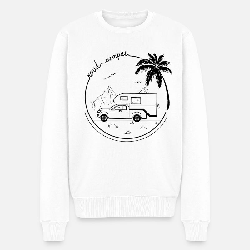 Road Camper - Männer Premium Bio Pullover - Weiß